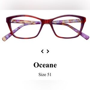 Jean Lafont Paris Oceane 621 Red Marble Eyeglasses Frames 51mm Made in F…